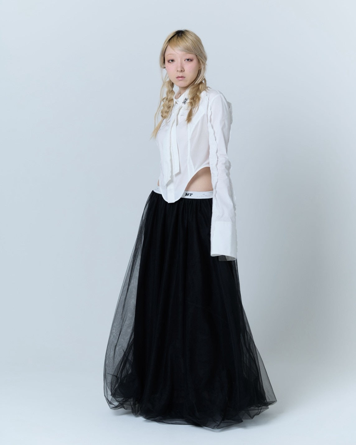 Handkerchief Tied Shirt (White)