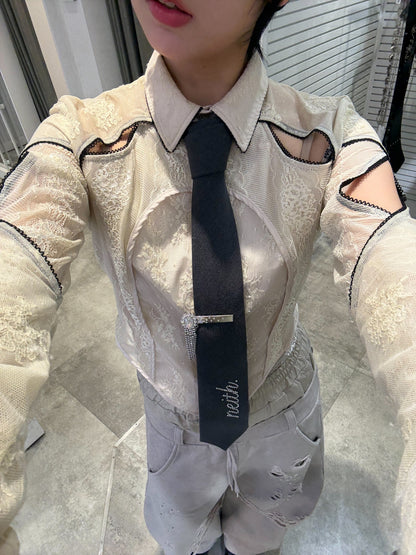 水钻领带
