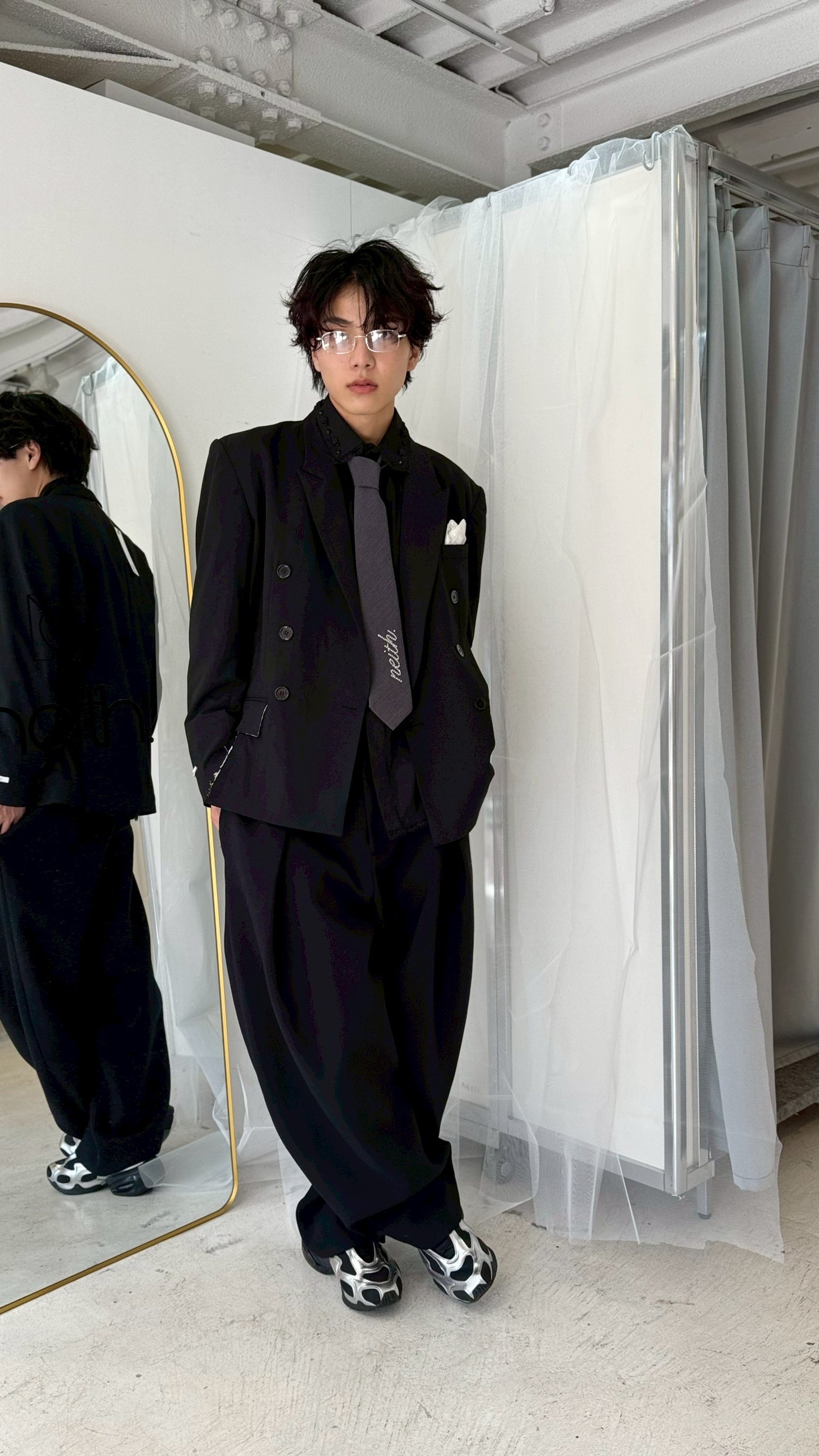 Destroyed Pocket Chief Jacket (Black）