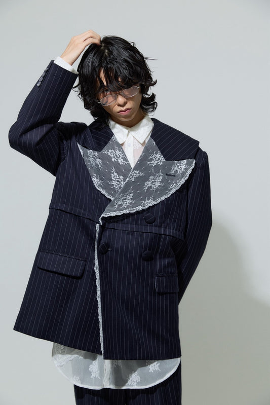 Too Big Stripe Jacket(Navy)