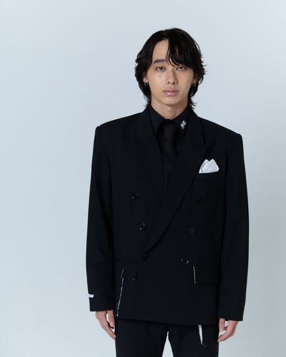 Destroyed Pocket Chief Jacket (Black）