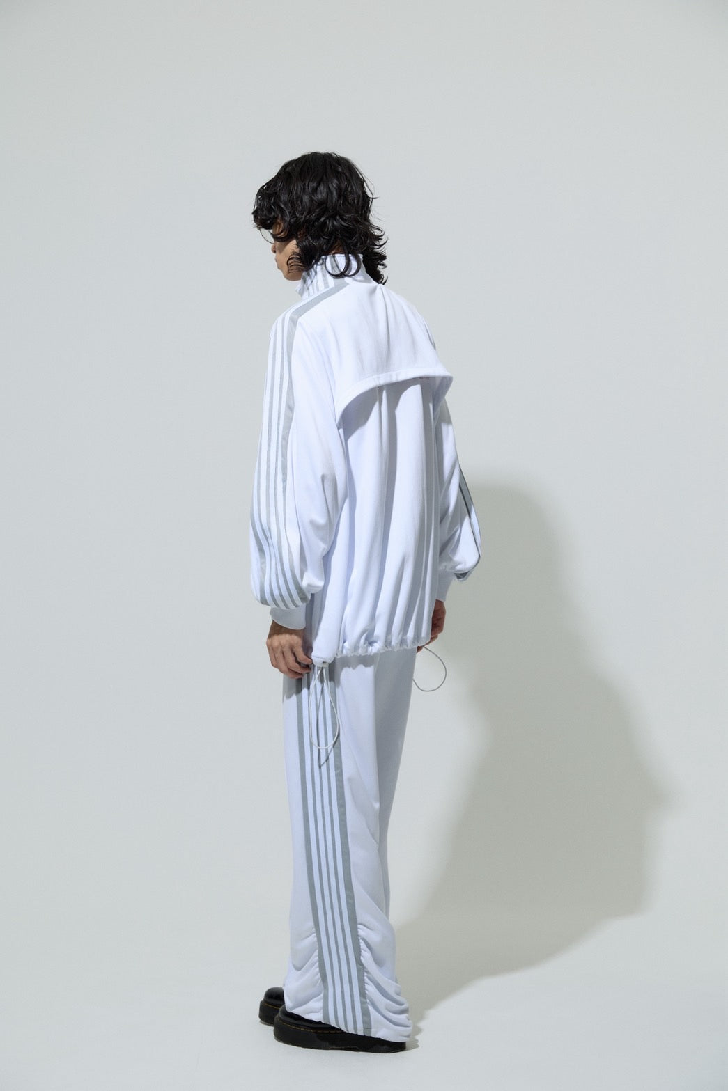 Gathered Track Pants(White)