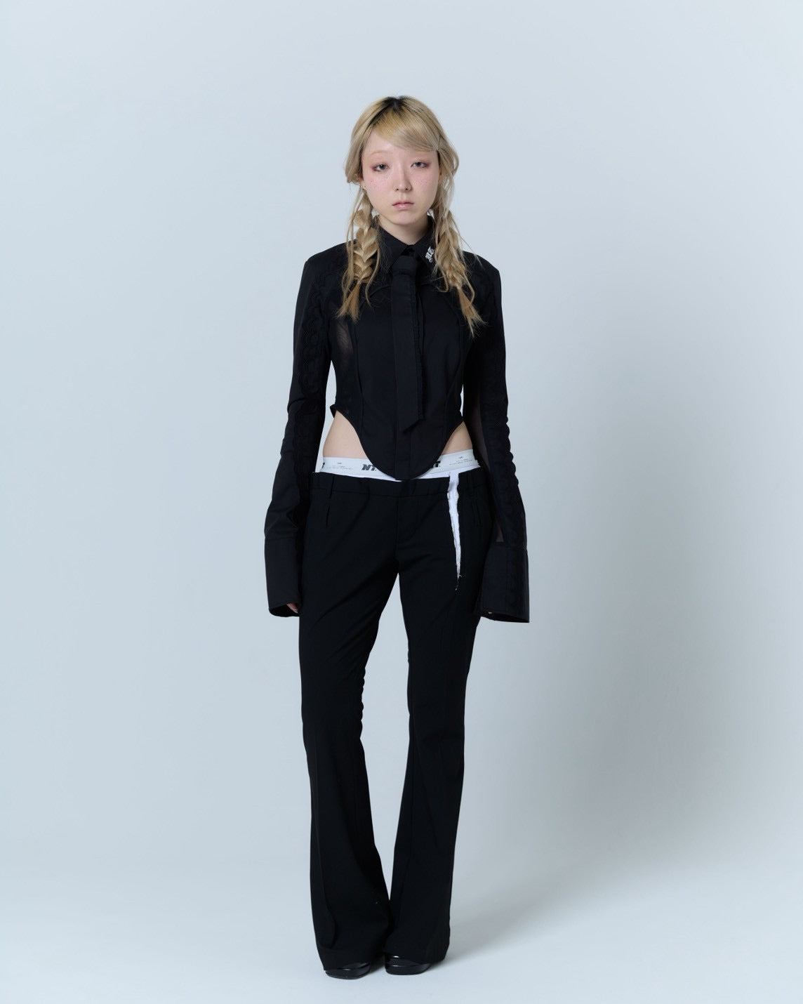 Handkerchief Tied Shirt (Black)
