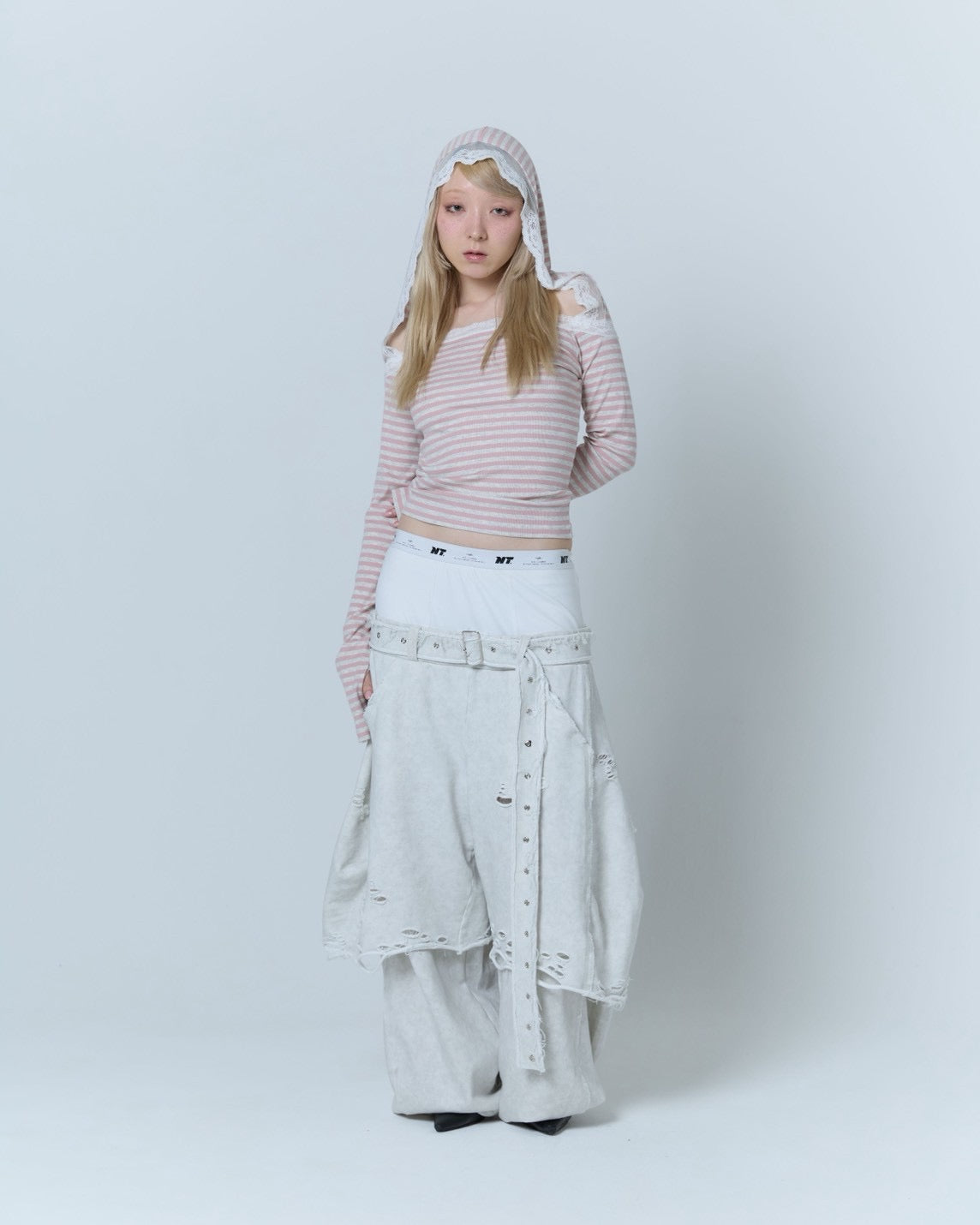 Boxer Destroyed Sweat Pants (Powder Gray) – neith.onlinestore
