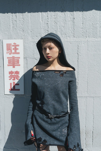 Love Veil 卫衣连衣裙（黑色）