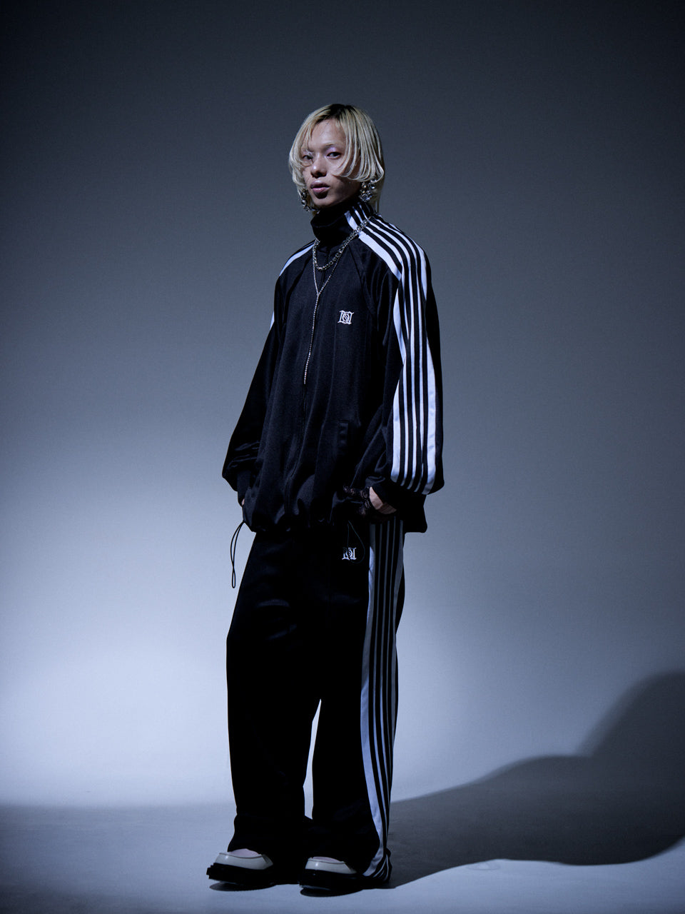 Gathered Track Pants(Black)