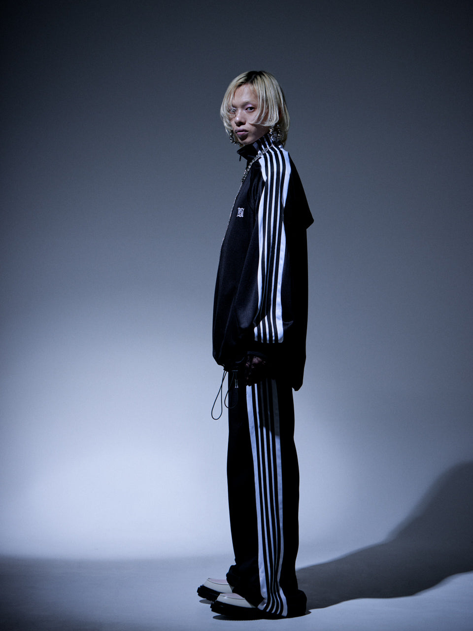 Gathered Track Pants(Black)