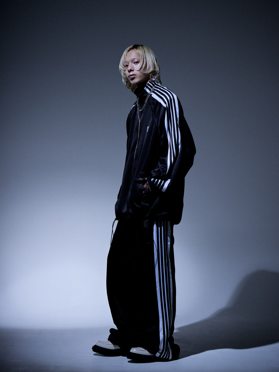 Gathered Track Pants(Black)