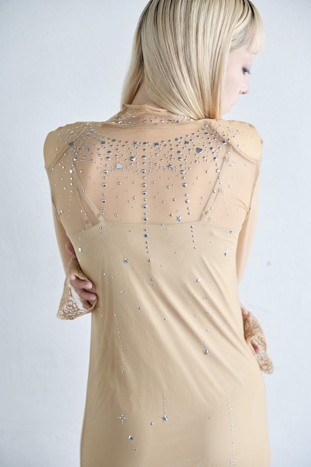 Metallic Sparkle Skin Dress(Beige)