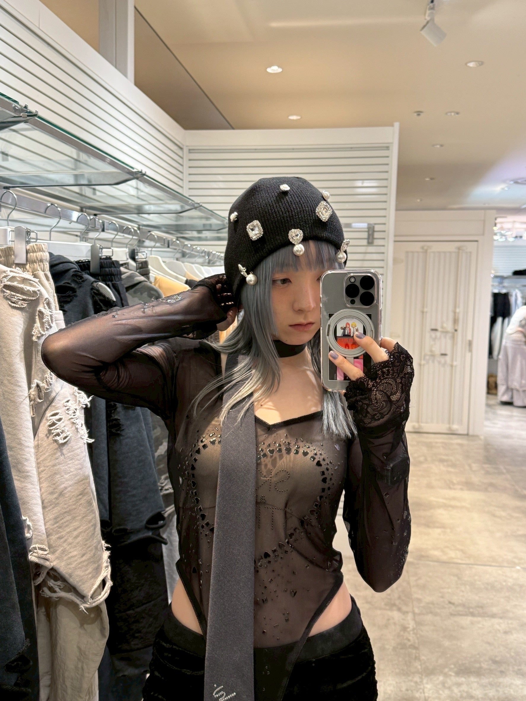 Last2】Crystal Sparkle Beanie【Black】 – neith.onlinestore