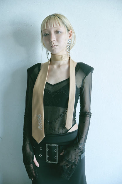Metallic Sparkle Skin Top(Black)