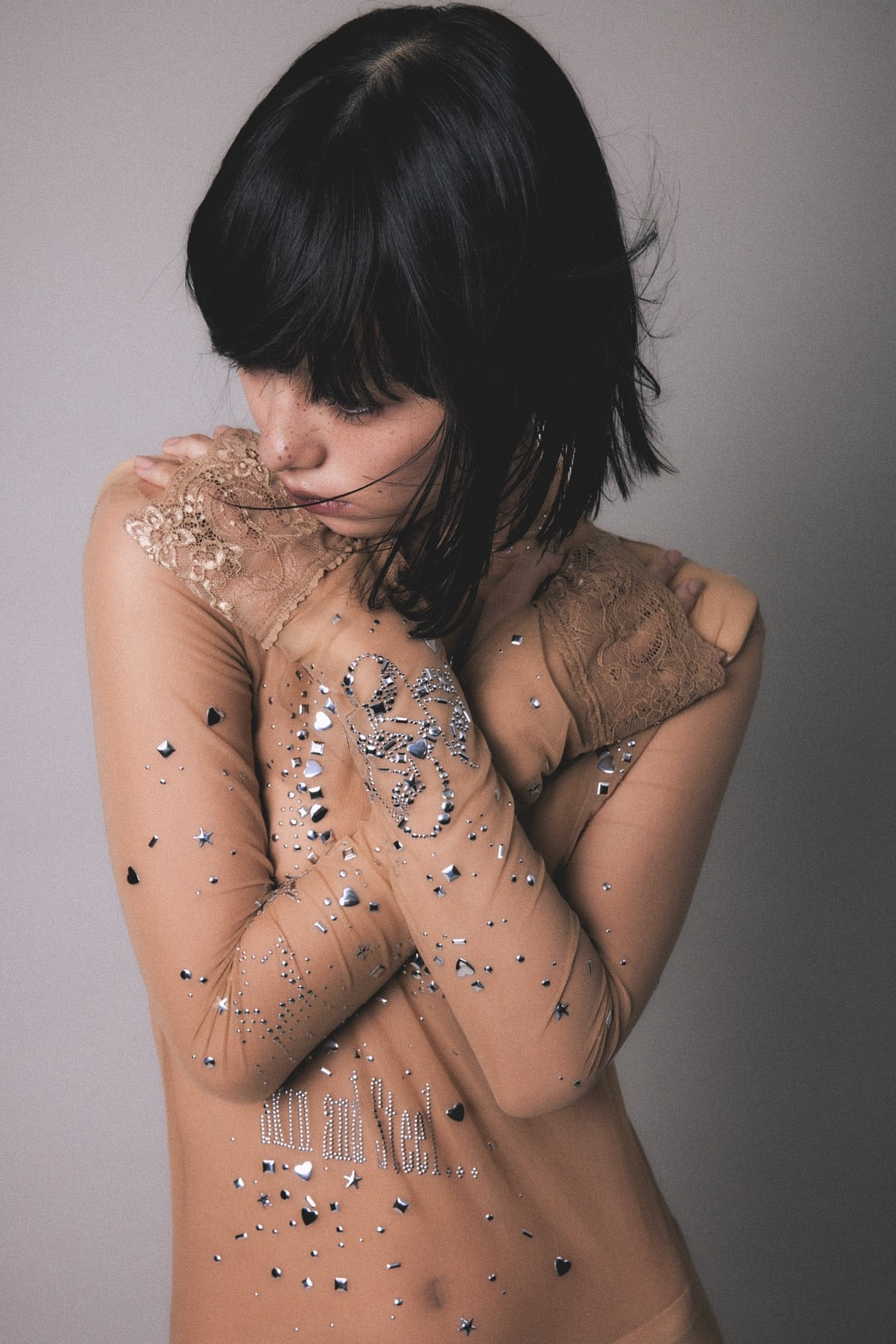 Metallic Sparkle Skin Dress(Beige)