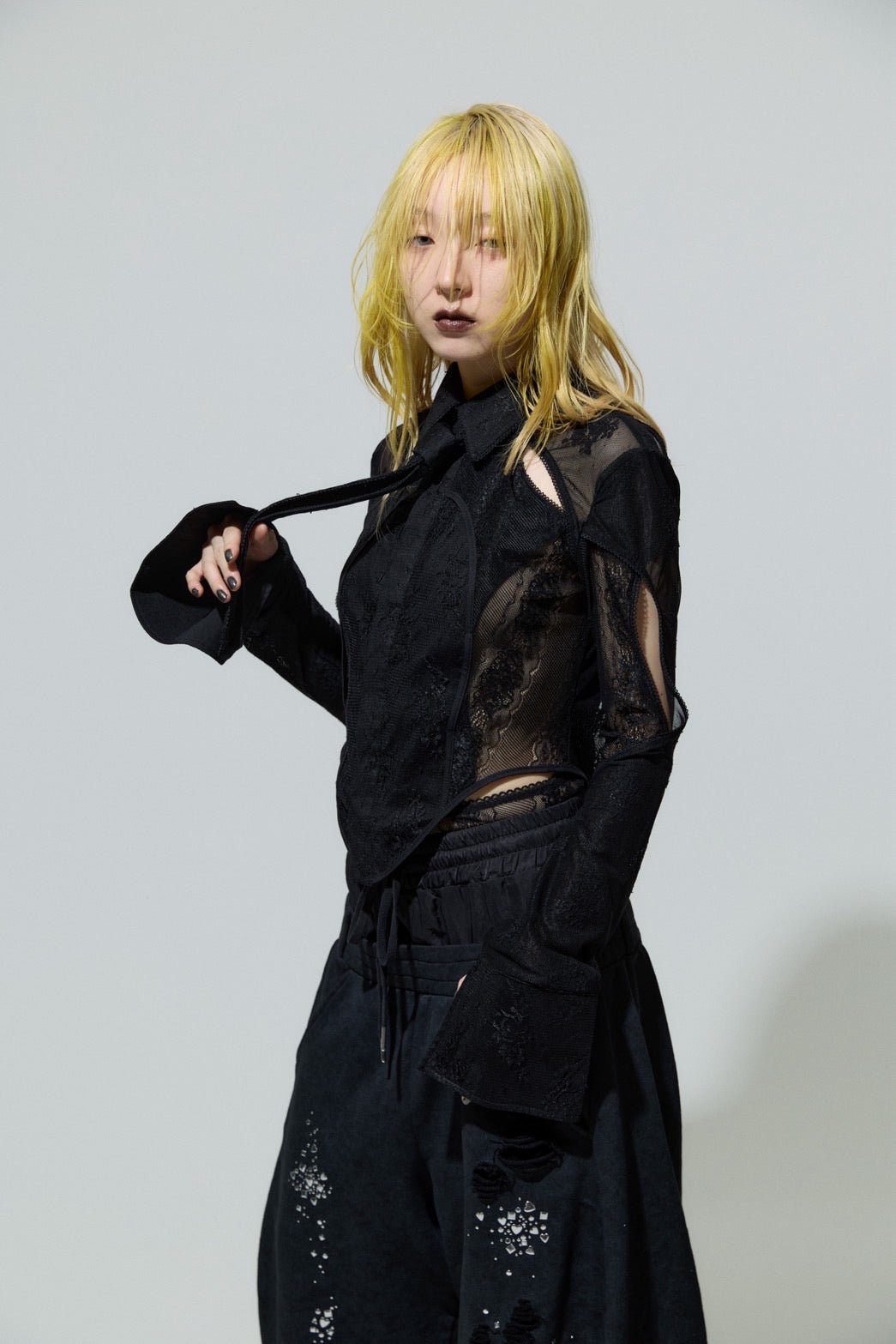 Classic Lace Shirt(Black)