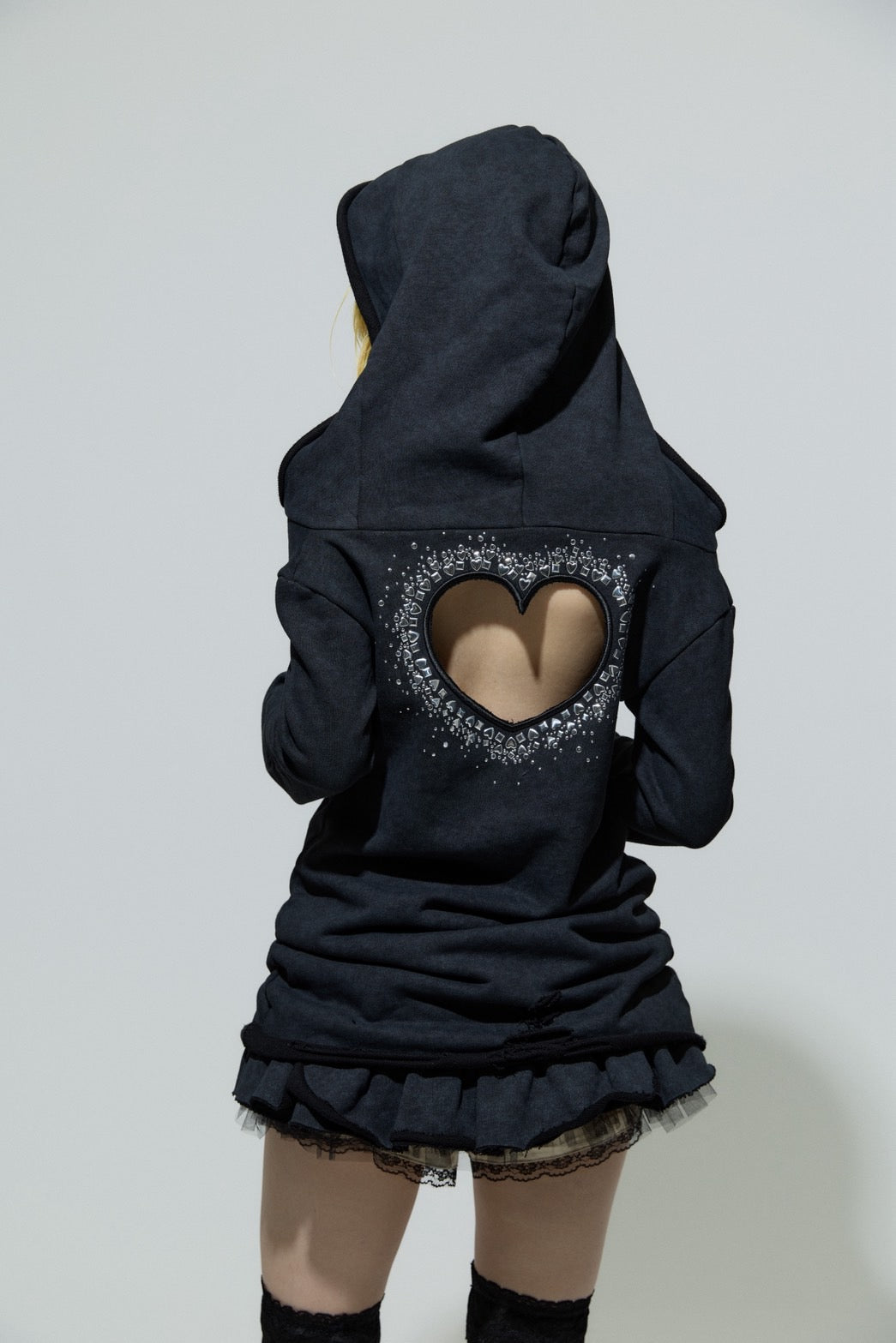 Love Veil Sweat Dress(Black)