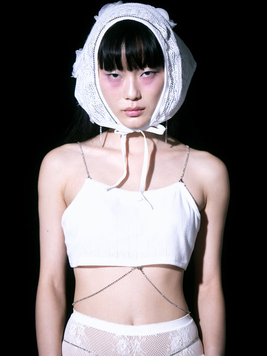 【Last2】Eyeletknit Bijou Bra(White)