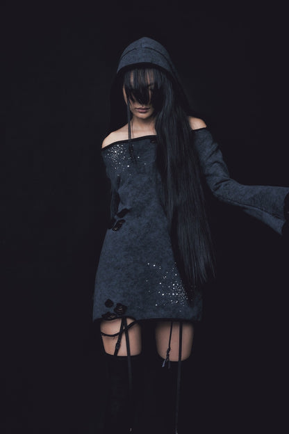 Love Veil 卫衣连衣裙（黑色）