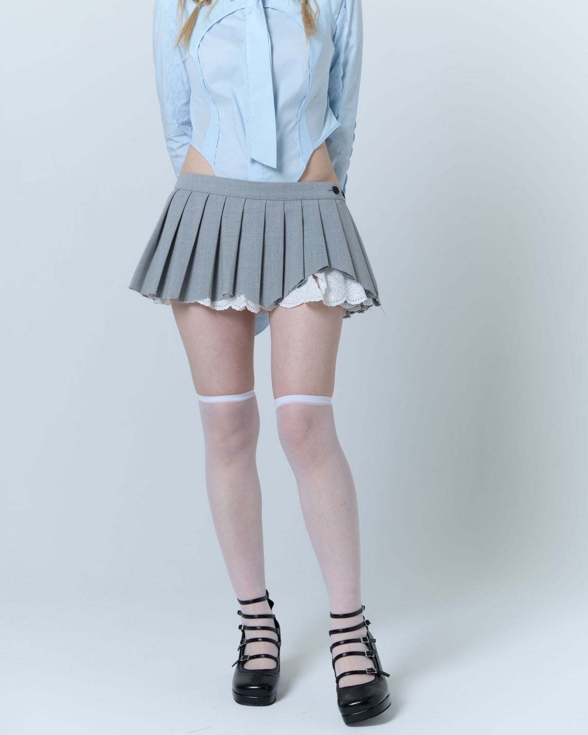 Destroyed Micro Mini Skirt (Gray)