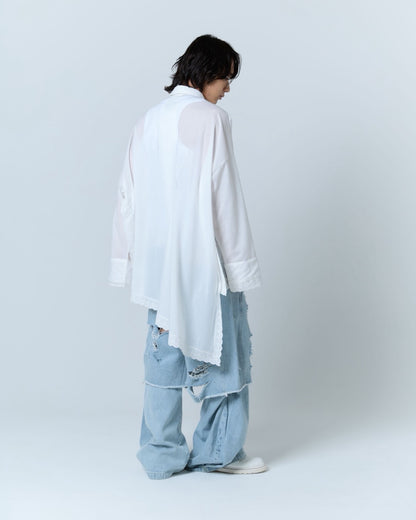 Handkerchief Shirt Dress (White)