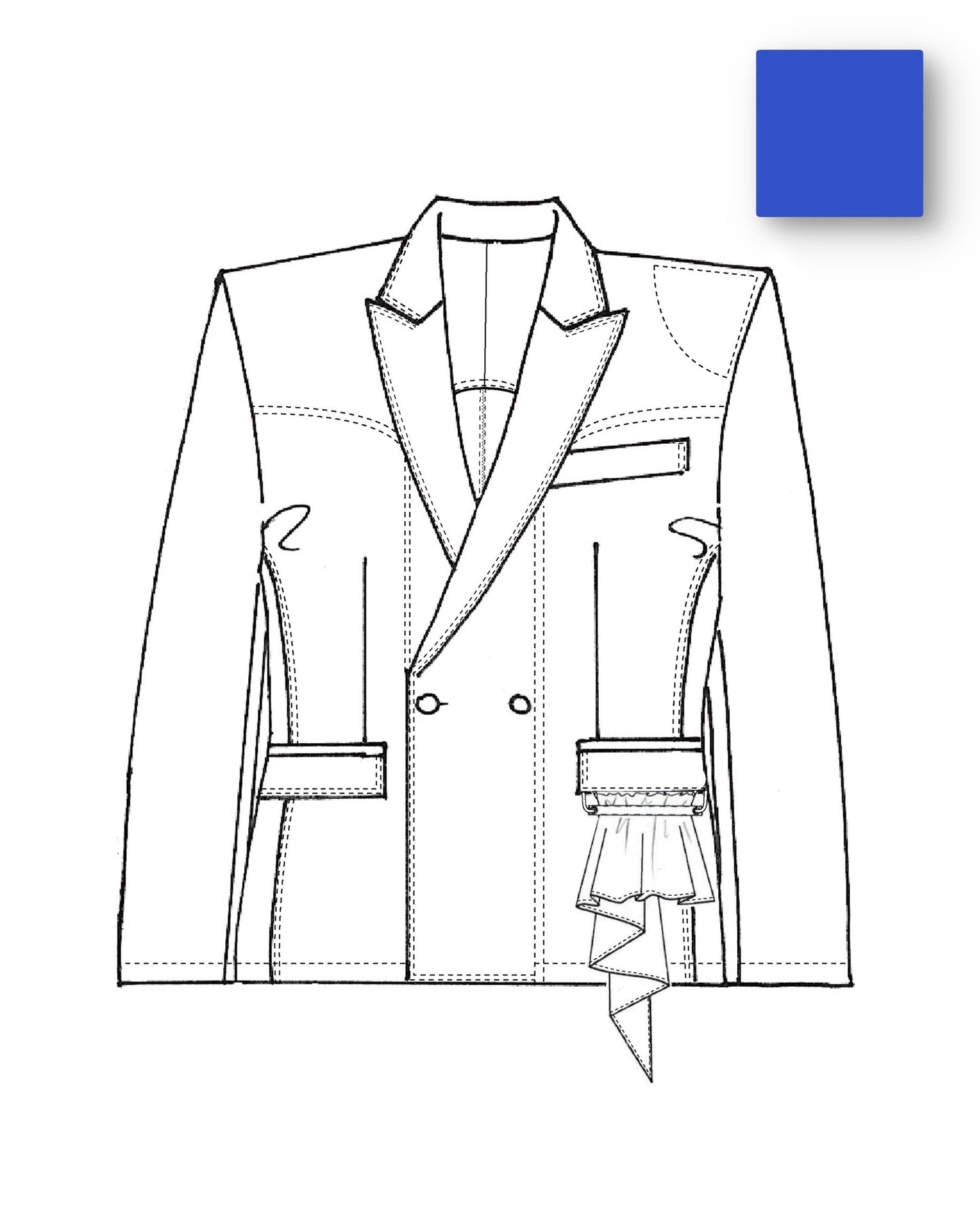 【8月末】Denim Tailored  Jacket(Blue)