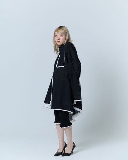 Handkerchief Shirt Dress (Black)