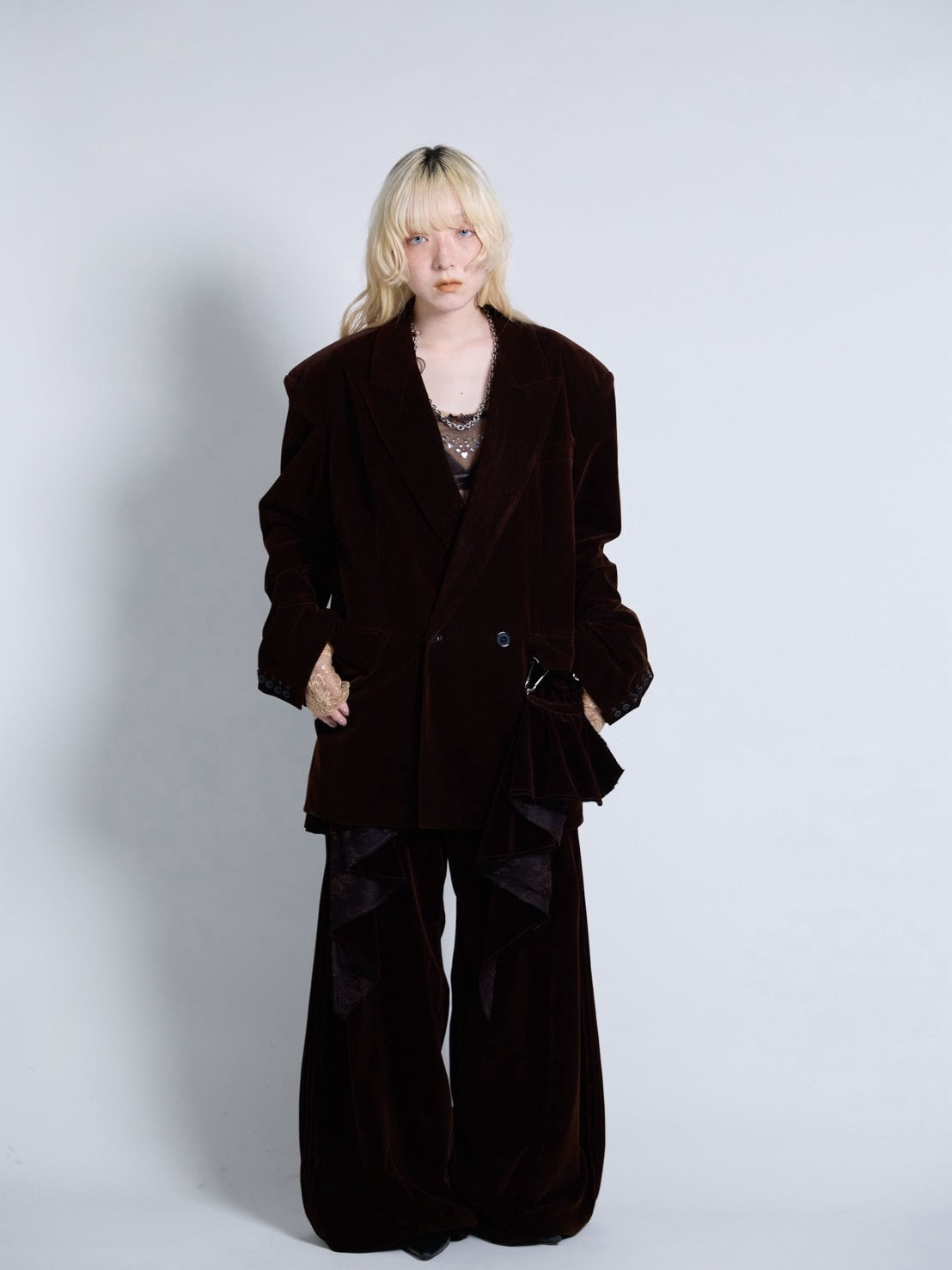 【9月下旬】Velvet Tailored Jacket(Brown）＜店頭予約＞