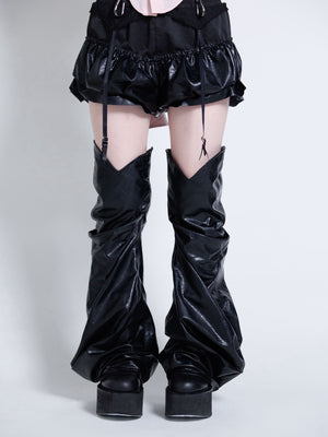 Curve Leather Leg Cover(Black)