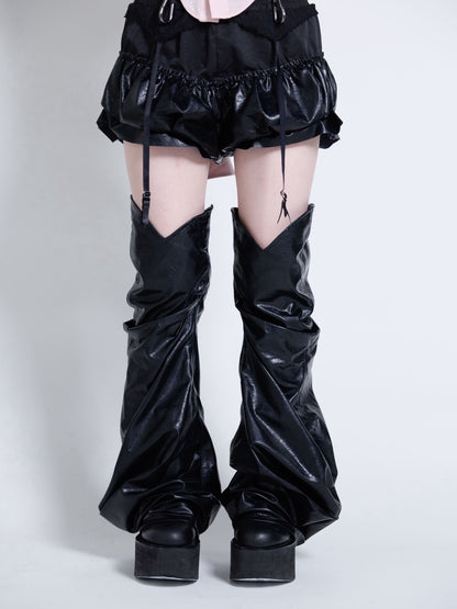 Curve Leather Leg Cover(Black)