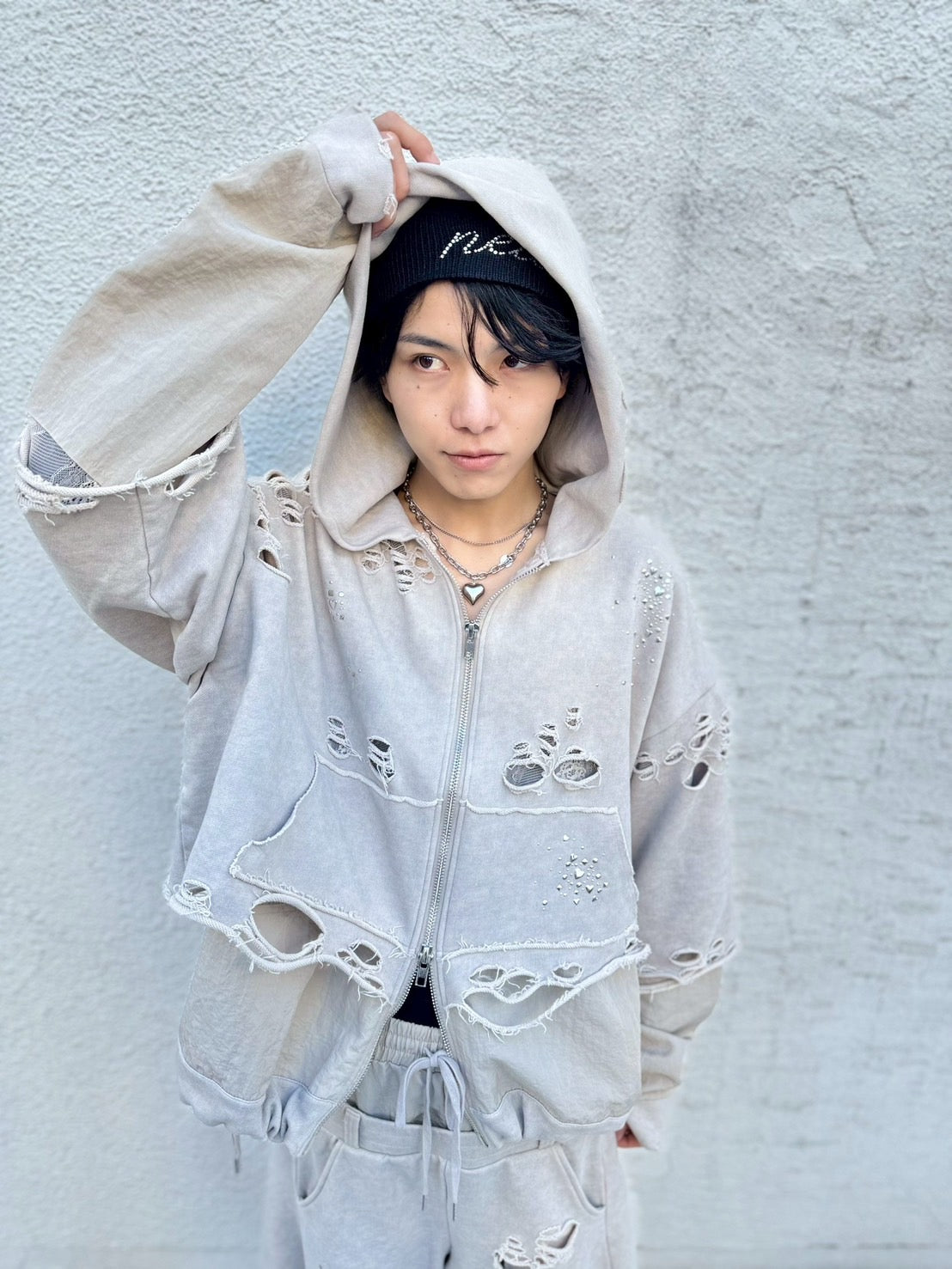 Meteor Crush Hoodie(Beige) – neith.onlinestore