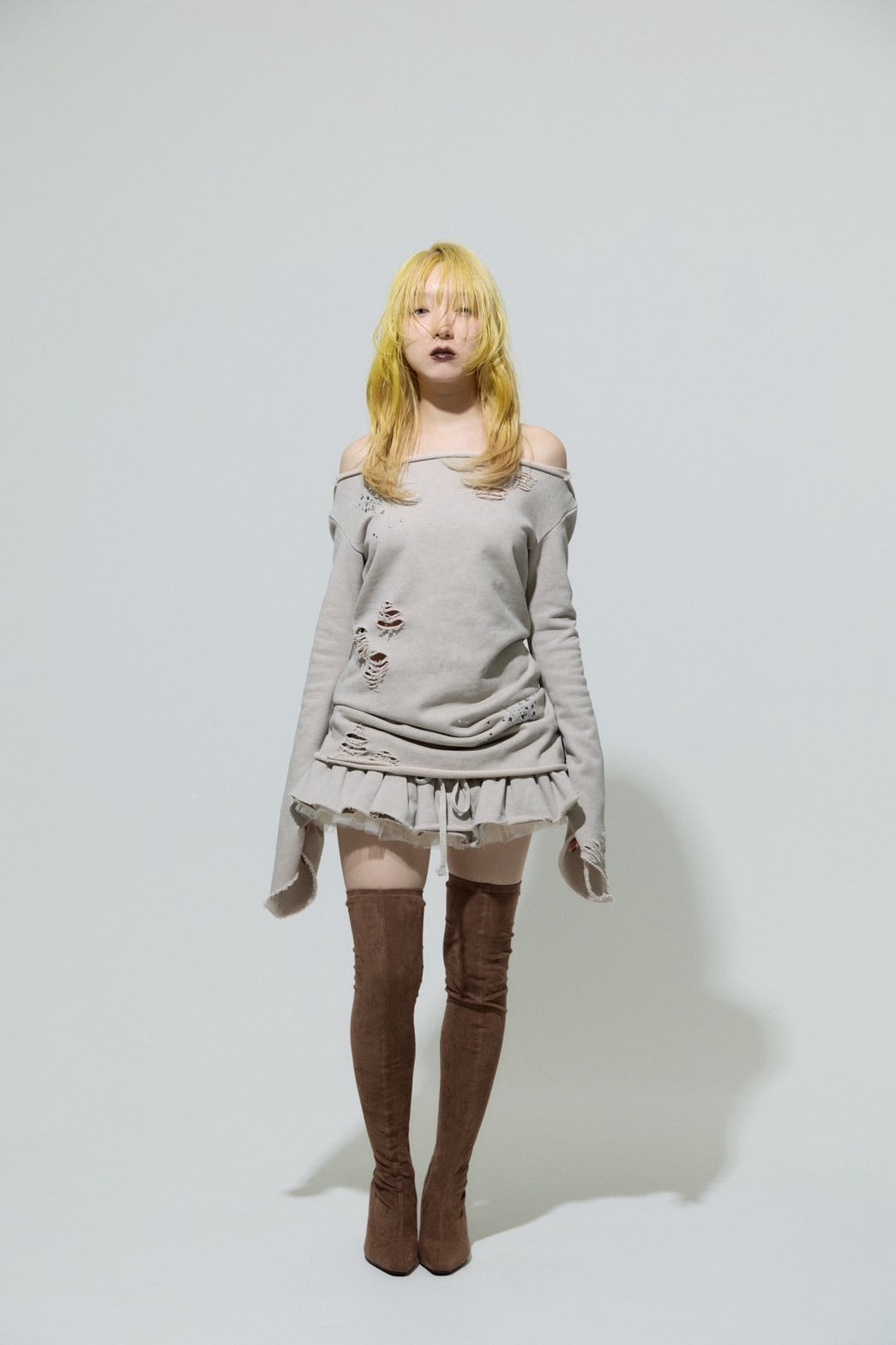 Suede Socks Boots(Beige)