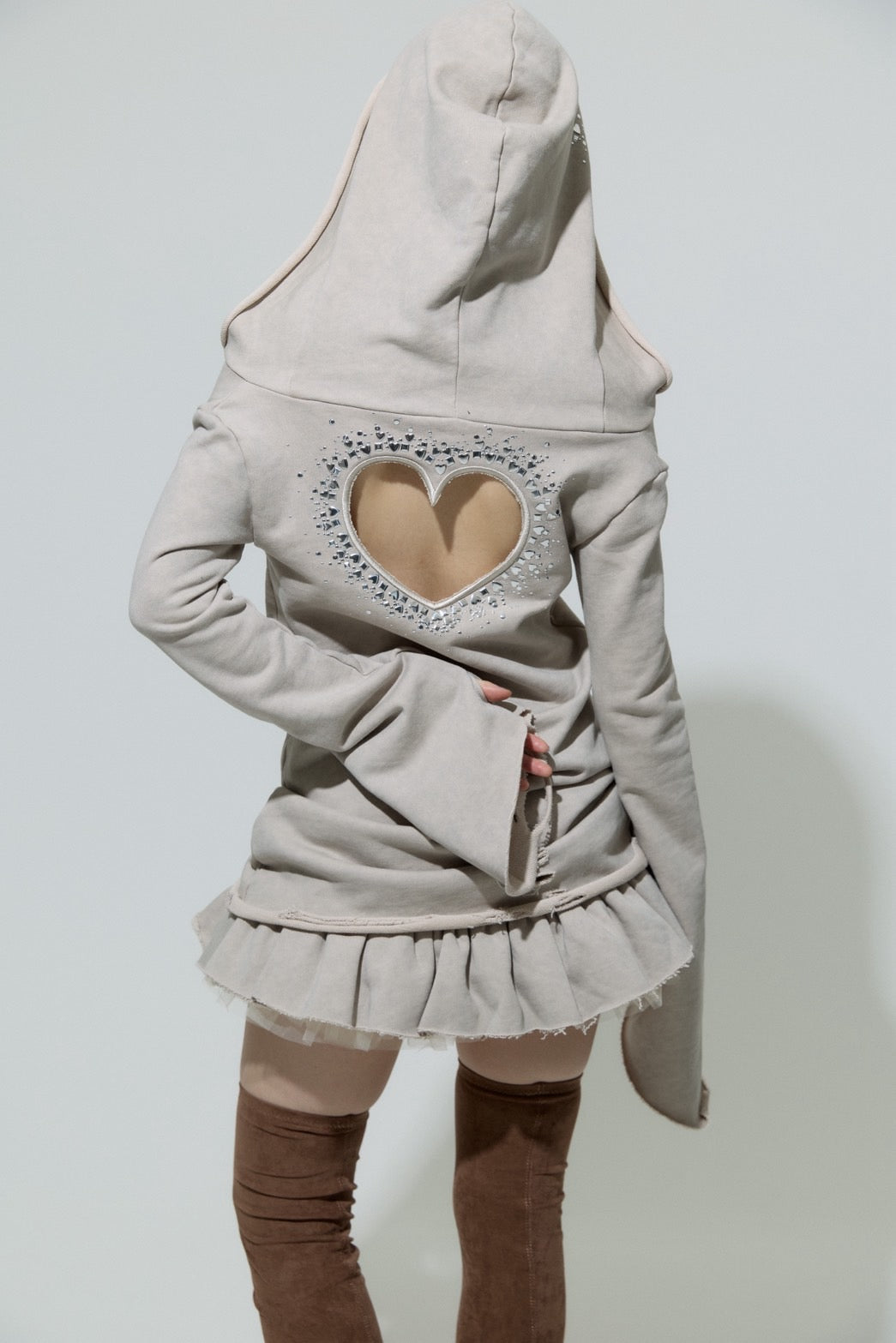 Love Veil Sweat Dress(Beige)