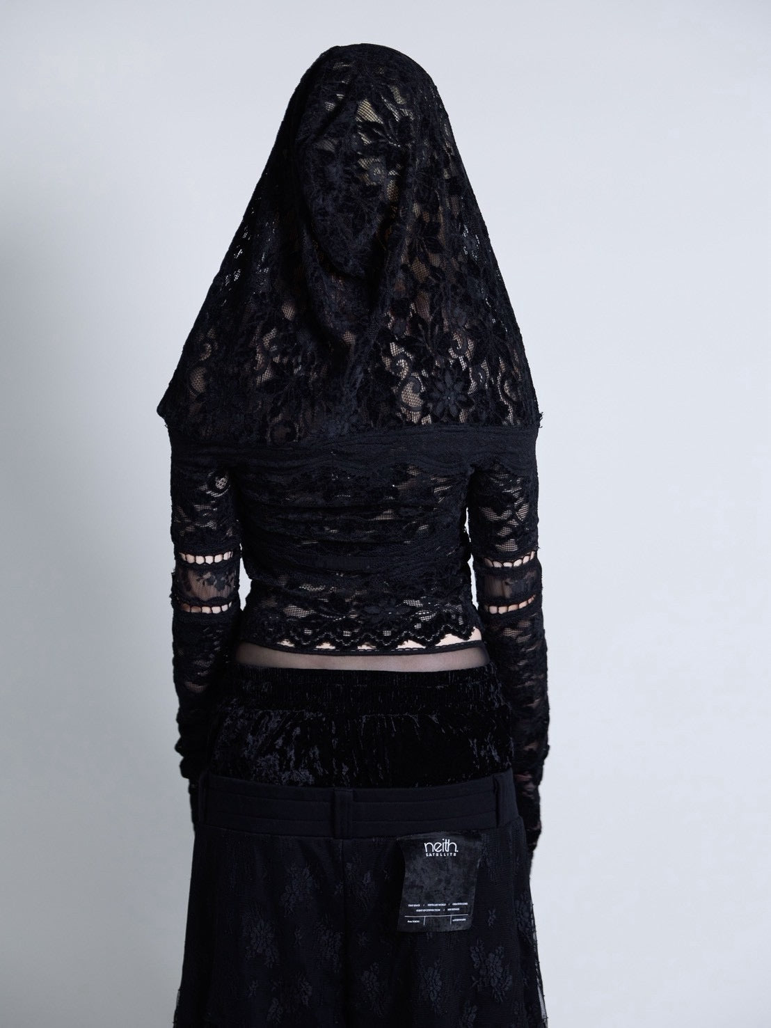 Flocky Lace Veil Top(Black)