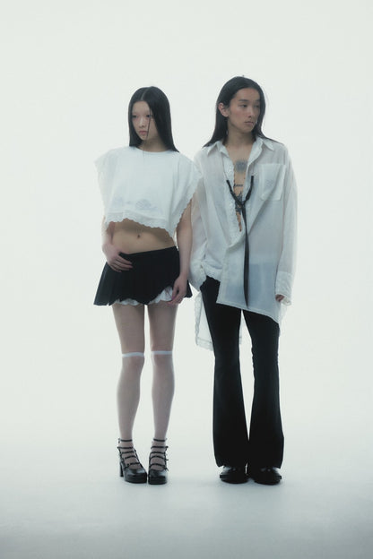 Handkerchief Shirt Dress (White)