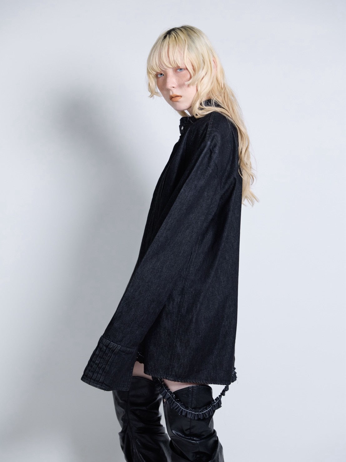 【9月下旬】Denim Shirt(Black)