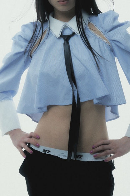 Cleric Flare Shirt (Blue)