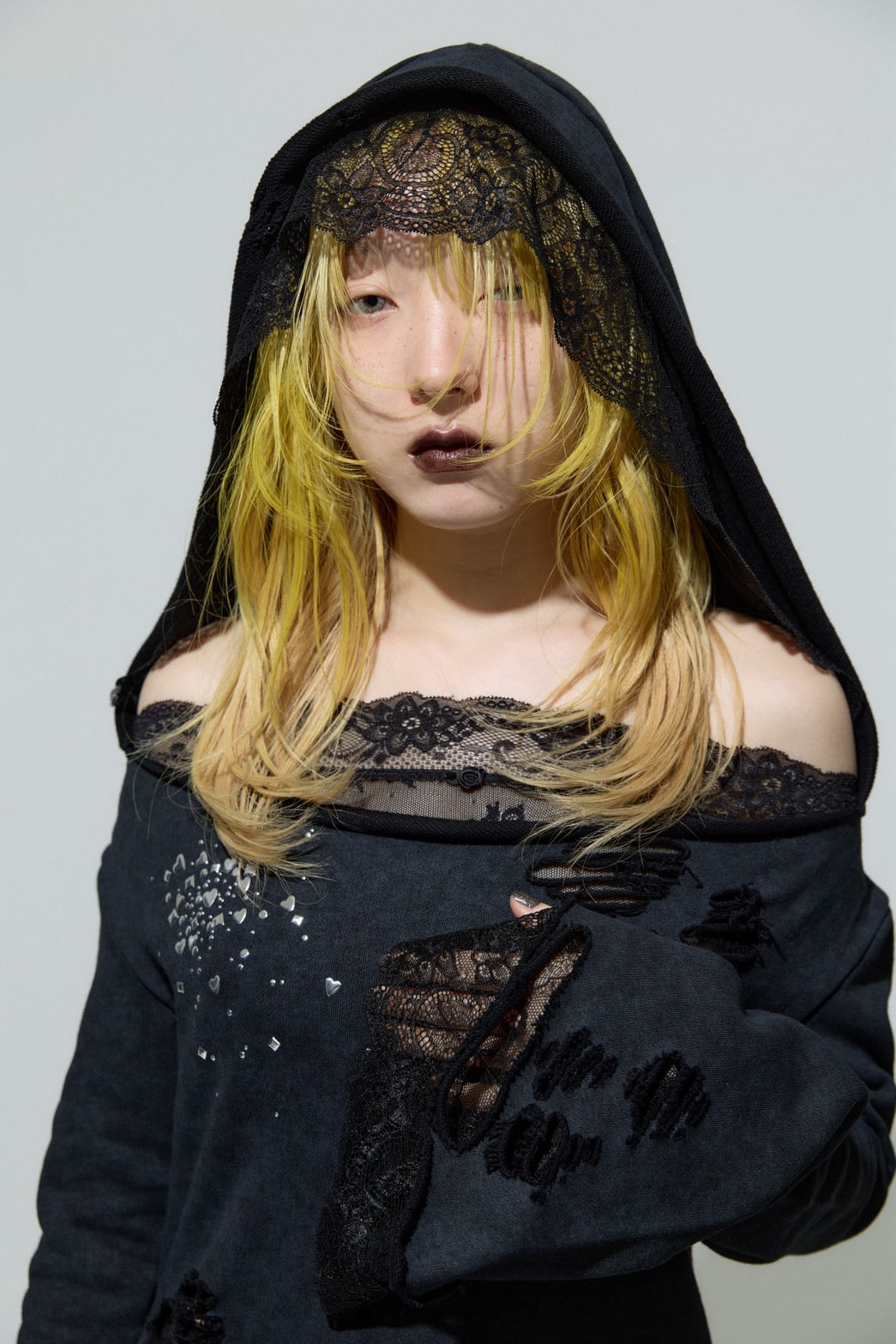 Love Veil Sweat Dress(Black)