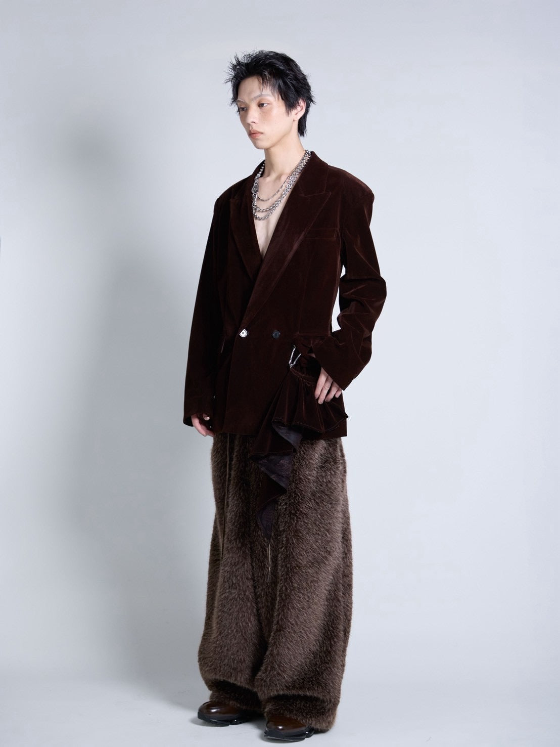 【9月下旬】Velvet Tailored Jacket(Brown）＜店頭予約＞