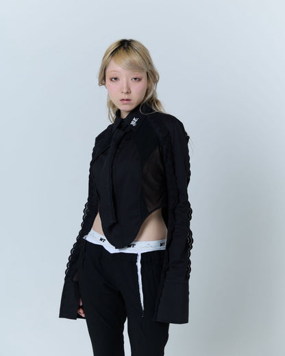 Handkerchief Tied Shirt (Black)
