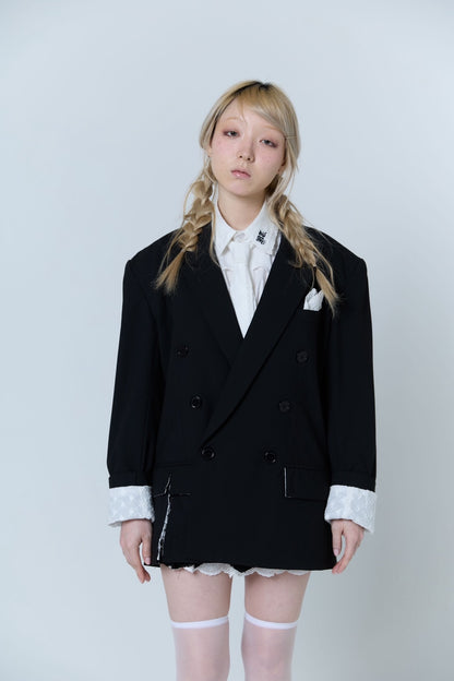 Destroyed Pocket Chief Jacket (Black）