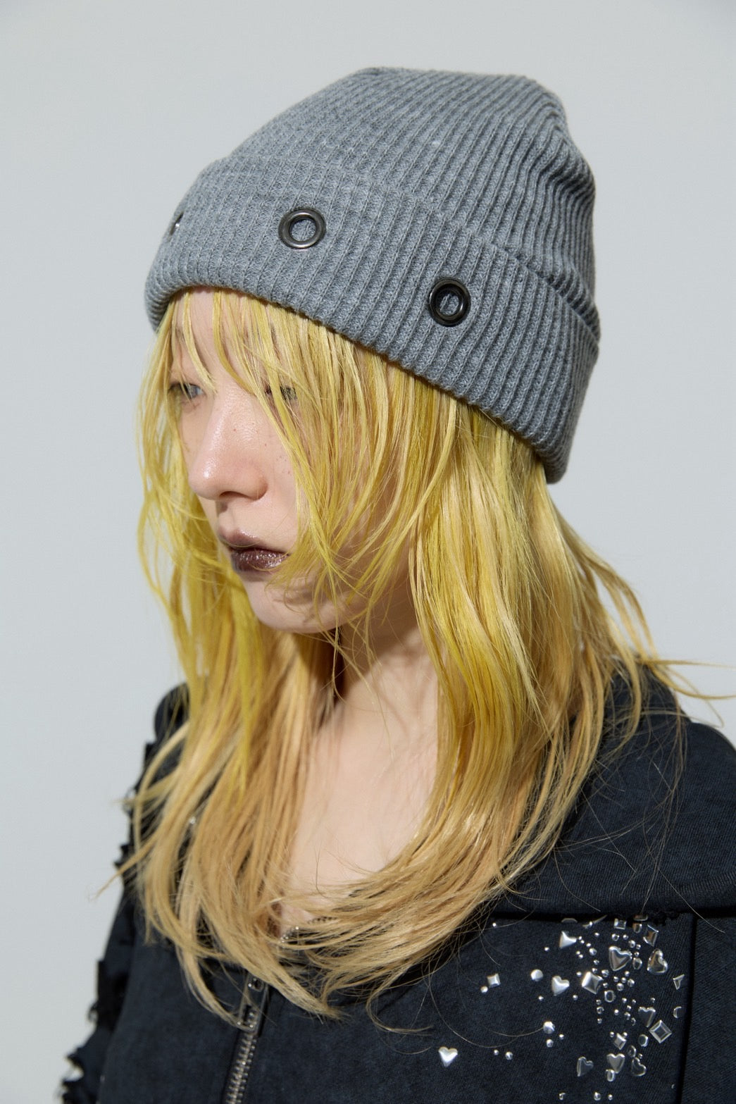 Eyelet Beanie(Gray)