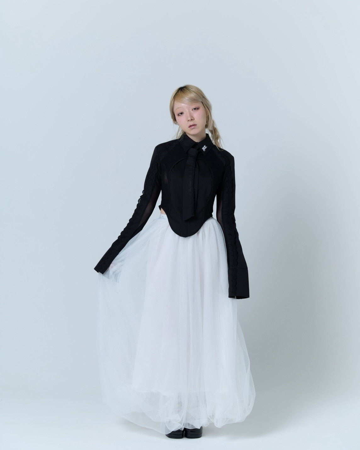 Tulle Bare Dress(White)