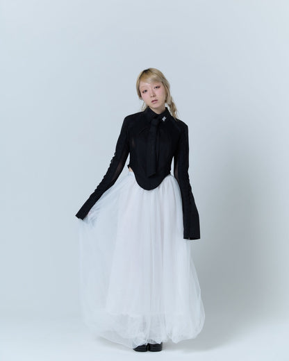 Tulle Bare Dress(White)