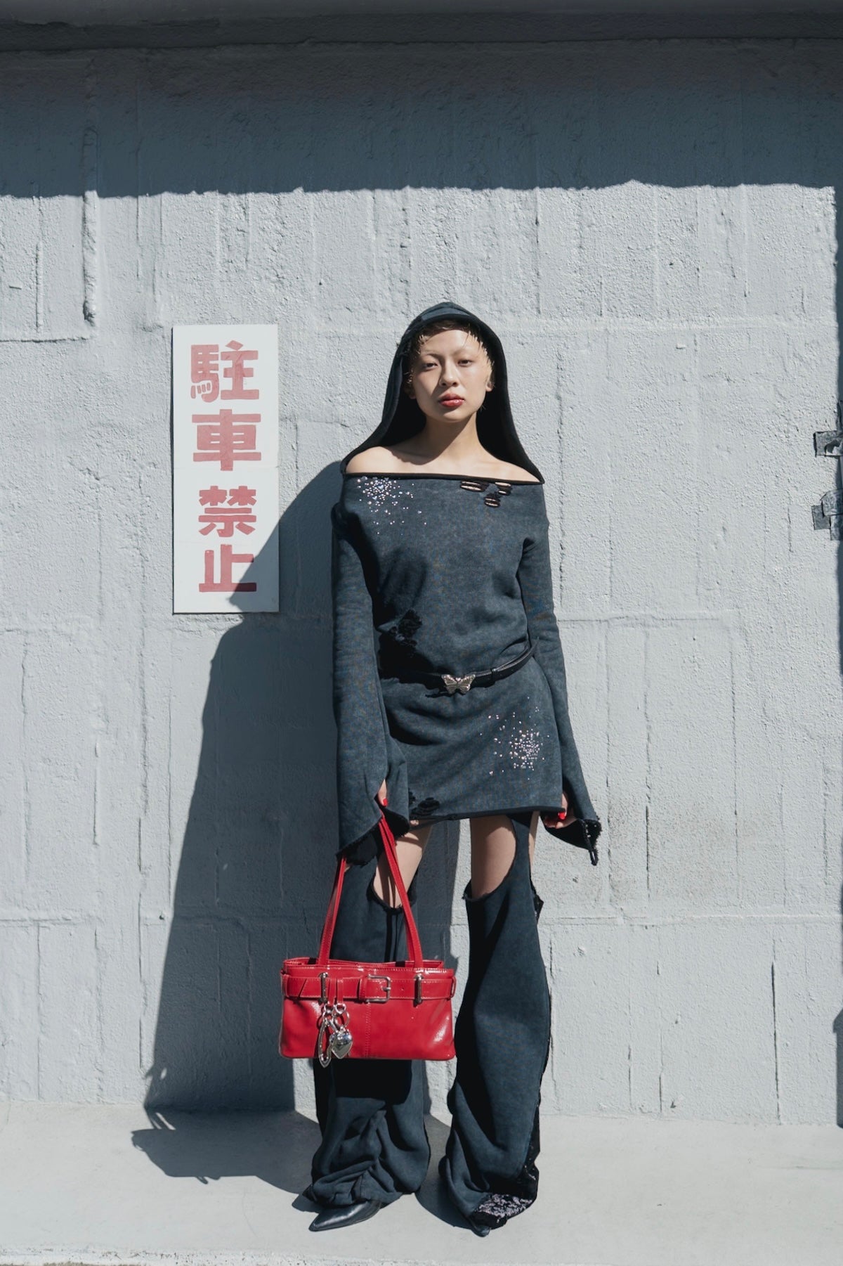 Love Veil Sweat Dress(Black)