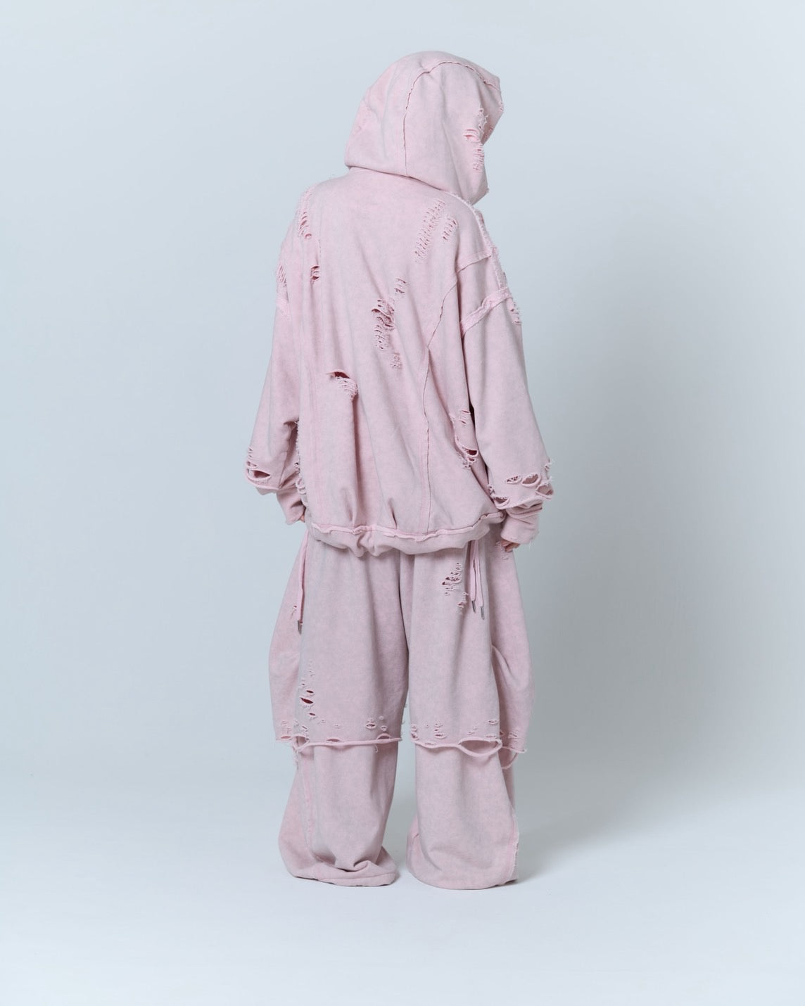 Boxer Destroyed Sweat Pants (Pink)