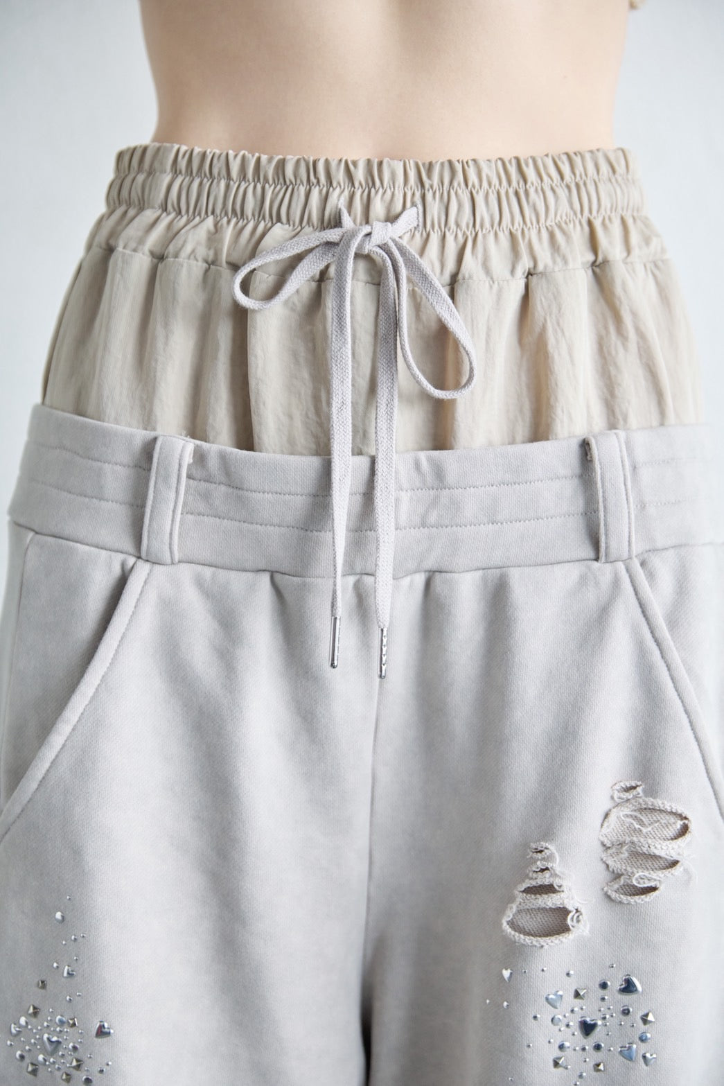 Meteor Low-rise Sweat Pants(Beige)