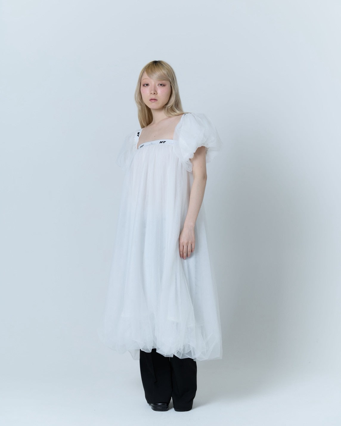 Tulle Bare Dress(White)