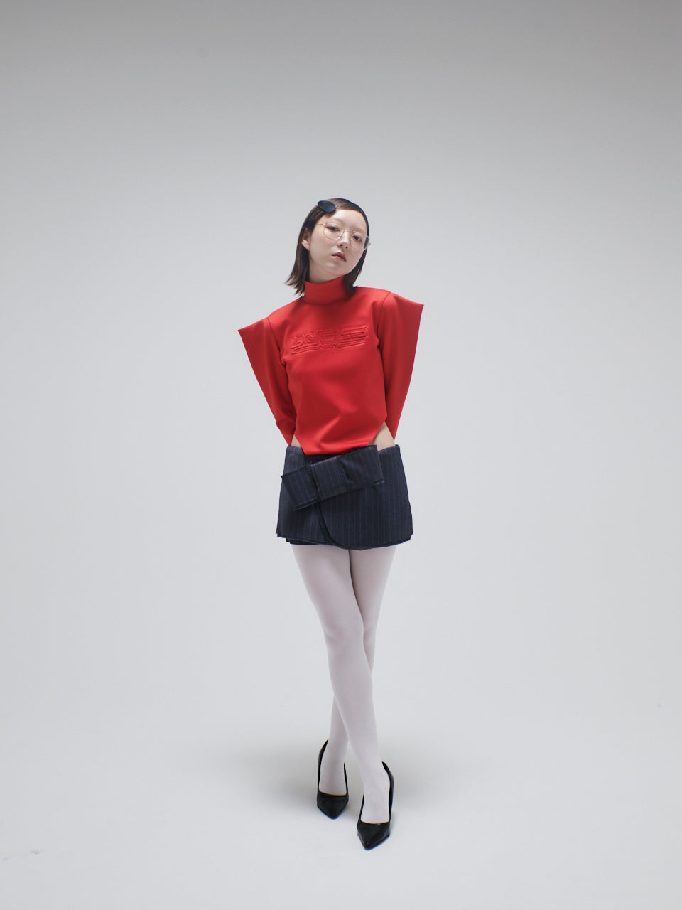 Horn Sleeve Top(Red)