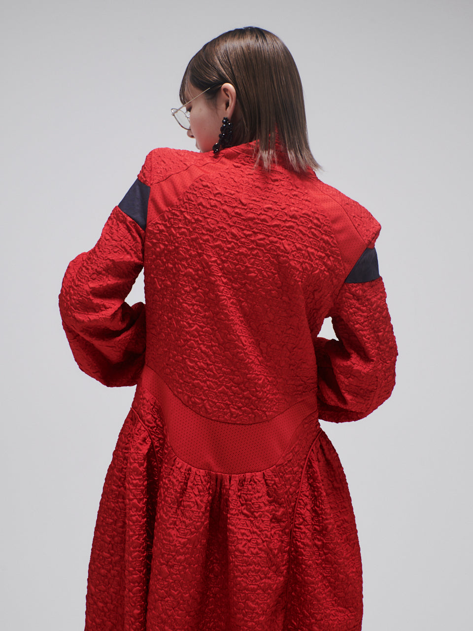 Jacquard Track Dress(Red)