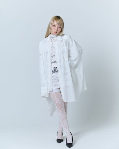 Handkerchief Shirt Dress (White)