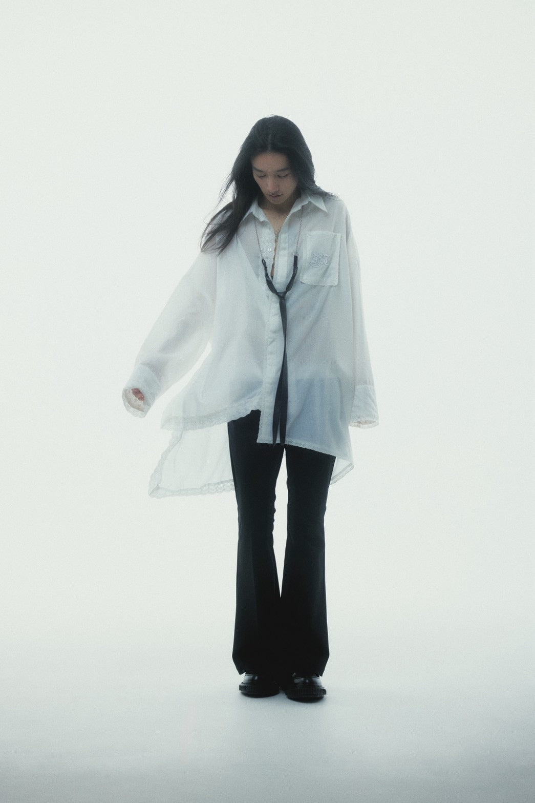 Handkerchief Shirt Dress (White)