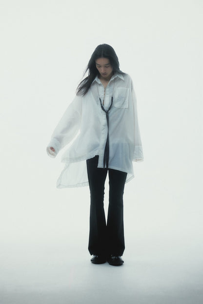 Handkerchief Shirt Dress (White)